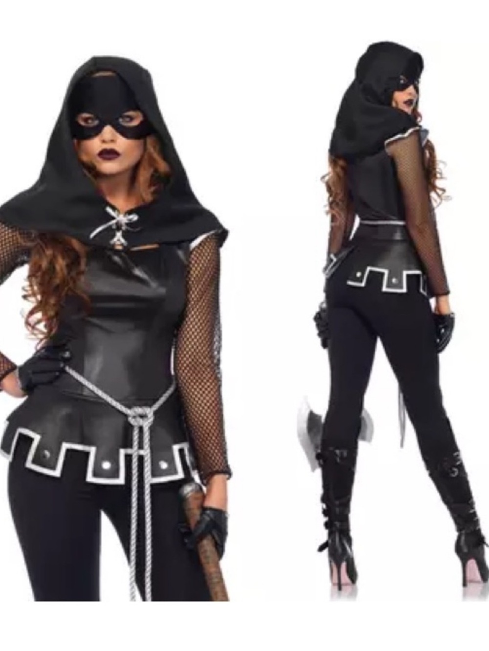 Leg Avenue Black Grim Executioner Hooded Jumpsuit Costume